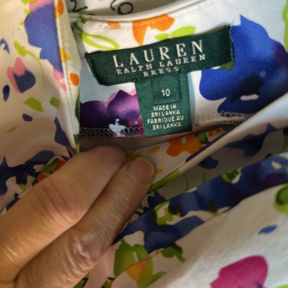 Ralph Lauren summer flare stretch dress floral sz 10 - Picture 4 of 12